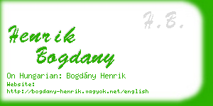 henrik bogdany business card
